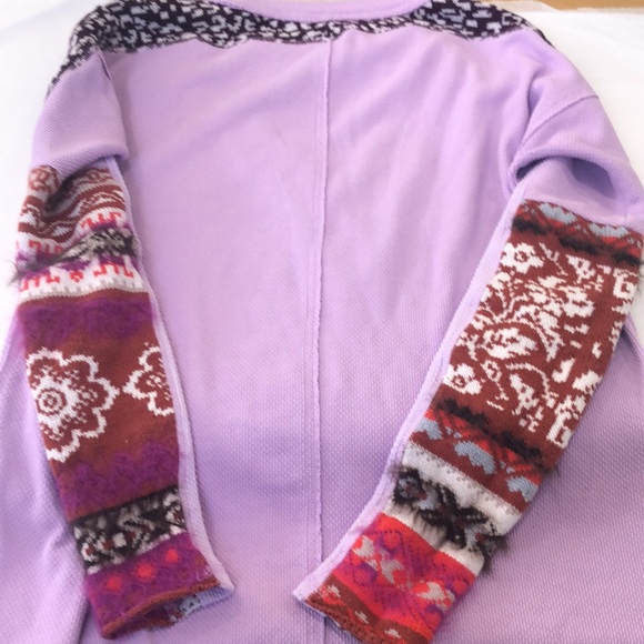 Free People thermal tunic top with embroidered sleeve detail - Picture 4 of 4